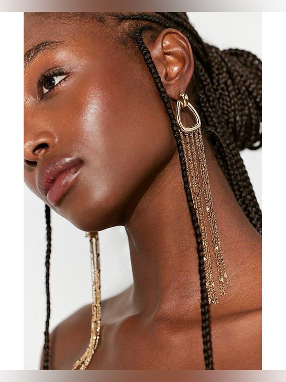 NWT Free People Women's Briana Fringe Earrings Gold Sold Out